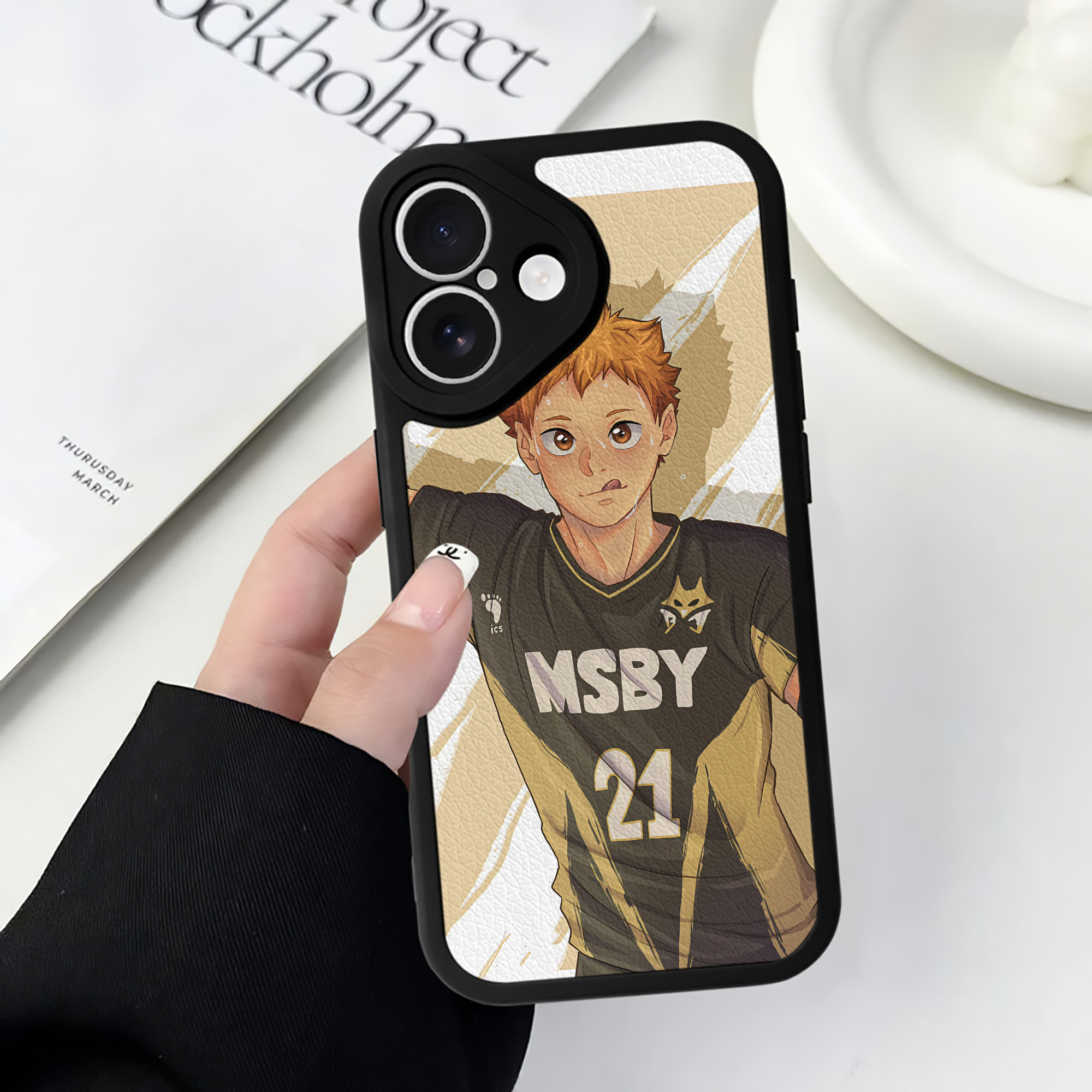 （画像用） ハイキュー!! Haikyu!! 【iPhone 16シリーズ対応】シリコンスマホケース（レザー調） 材質：シリコン